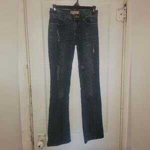 YMI Jeans Distressed Denim Women Size 1 Boot Cut